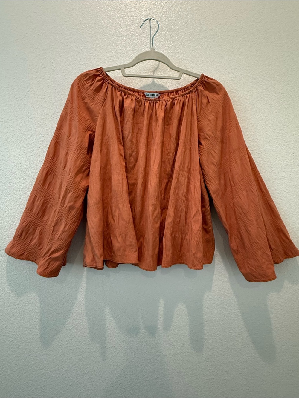 Elizabeth and James boho top blouse size S oversized nutmeg preloved